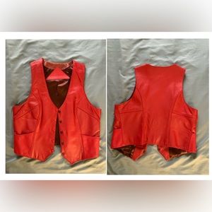 Red leather vest size medium